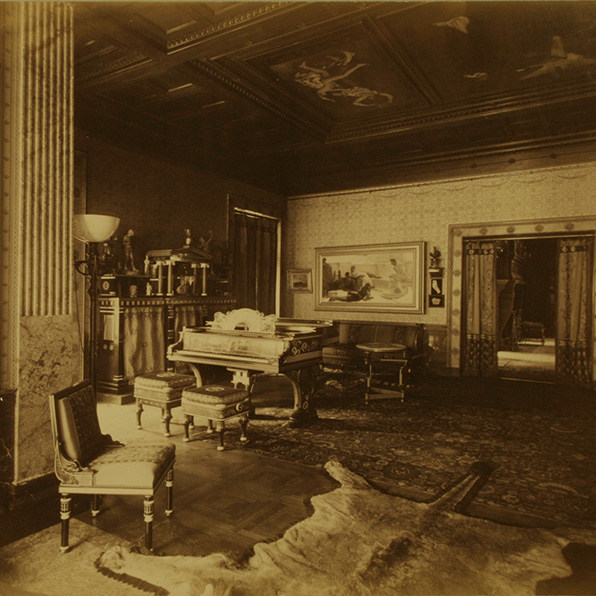 MARQUAND MUSIC ROOM: VIEW OF THE ROOM AND CEILING FROM THE ALCOVE